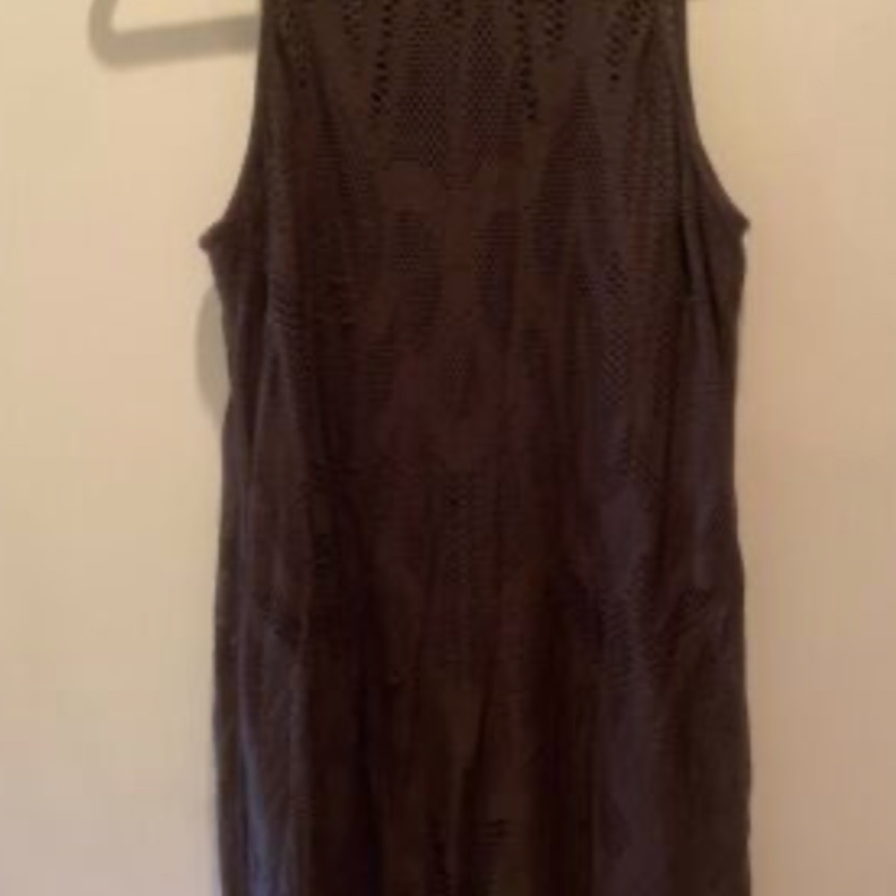 Worth brown knit sleeveless dress with self slip